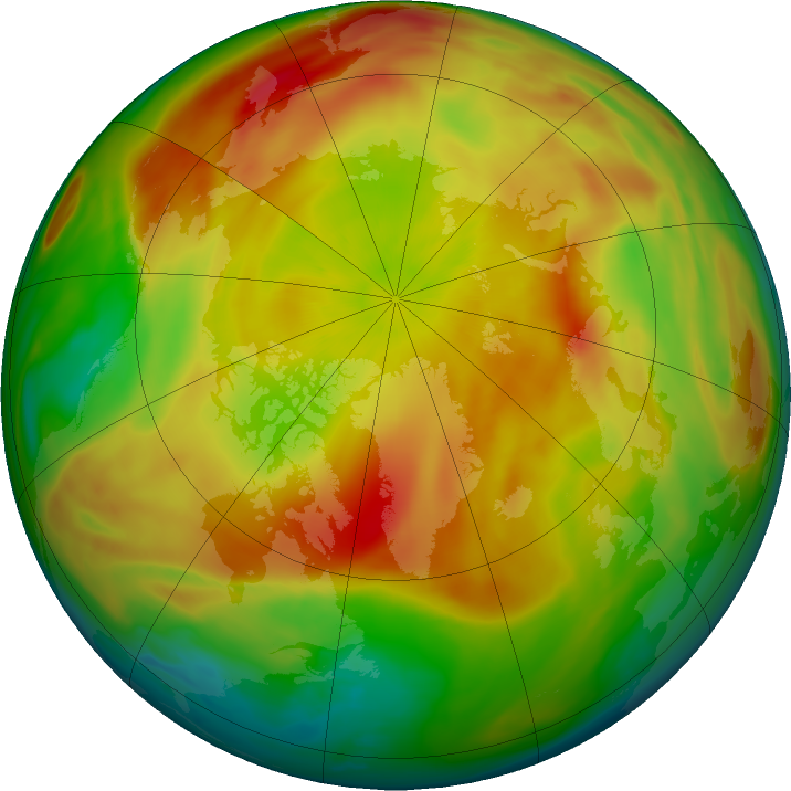 Arctic ozone map for 25 March 2021